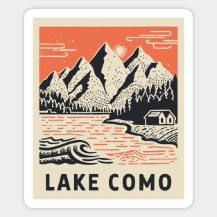 Lake Como Italy - Dramatic Lakeside Nightscape Magnet